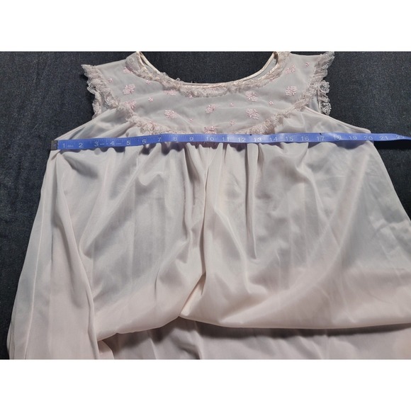 Vintage 50s 60s Nightgown And Bed Coat Robe Set Lingerie Peignoir M/L USA Pink - Picture 9 of 15